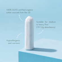 Load image into Gallery viewer, [FINAL SALE - MIX &amp; MATCH REGULAR TAMPON] Shuflo Organic Regular Tampons (Medium to heavy flow)
