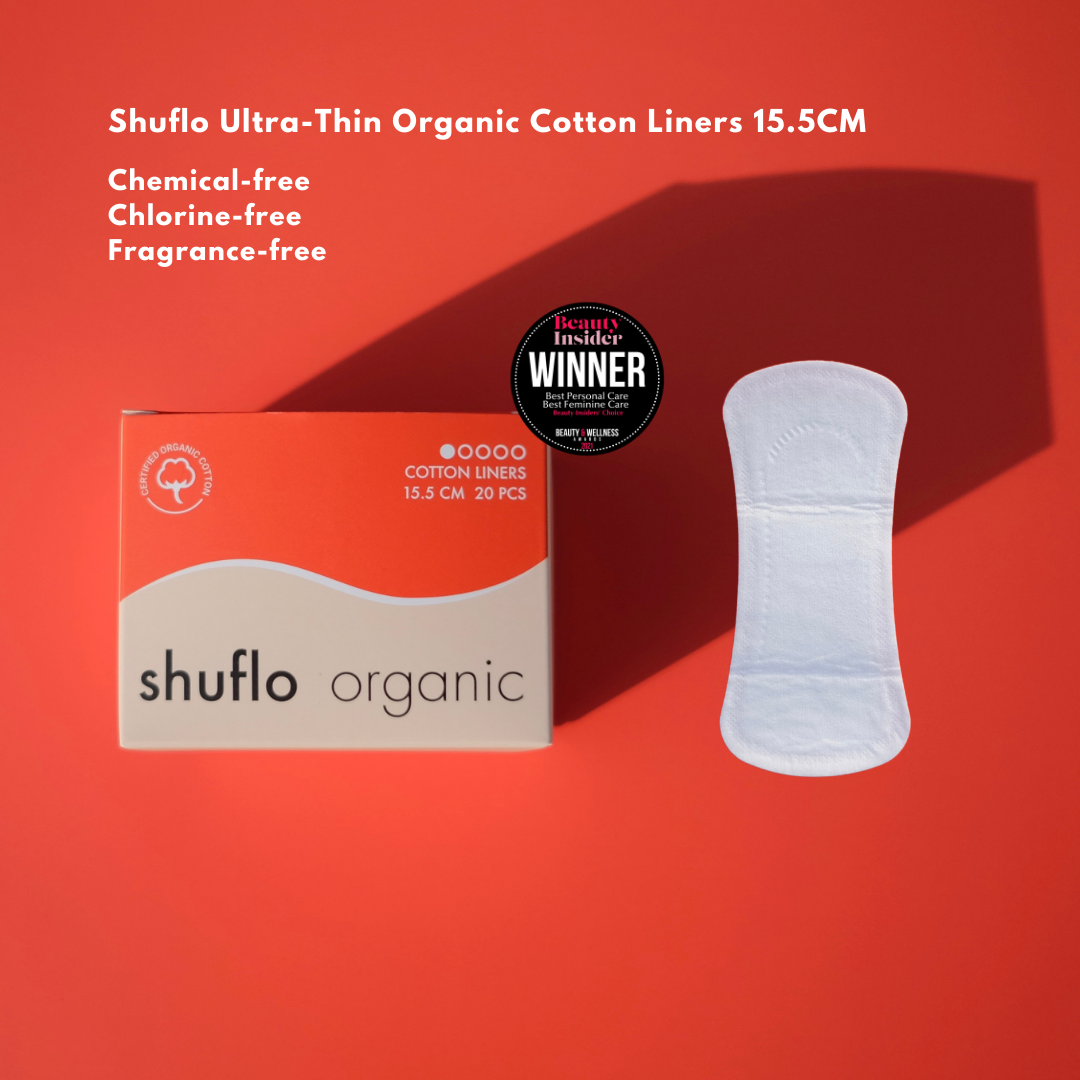 [FINAL SALE - MIX & MATCH PANTYLINER] Shuflo Ultra-Thin Organic Cotton Pantyliner 15.5cm