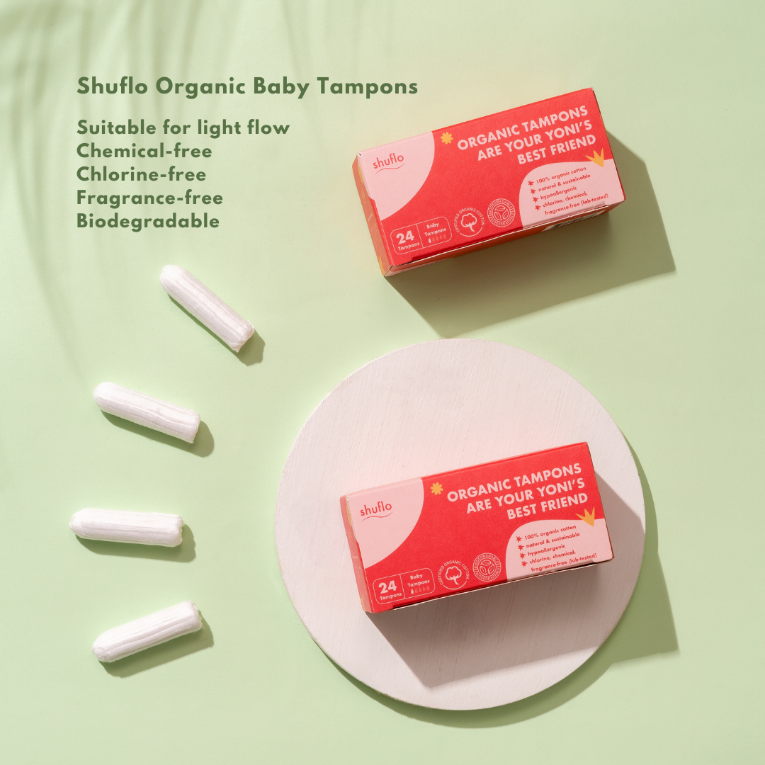 [FINAL SALE - LIGHT TAMPON x 6 boxes] Shuflo Organic Baby Tampons (Light to medium flow)