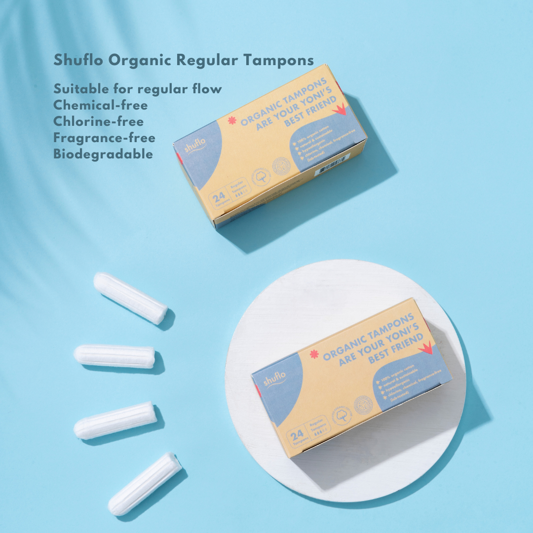 [FINAL SALE - REGULAR TAMPON x 6 boxes] Shuflo Organic Regular Tampons (Medium to heavy flow)